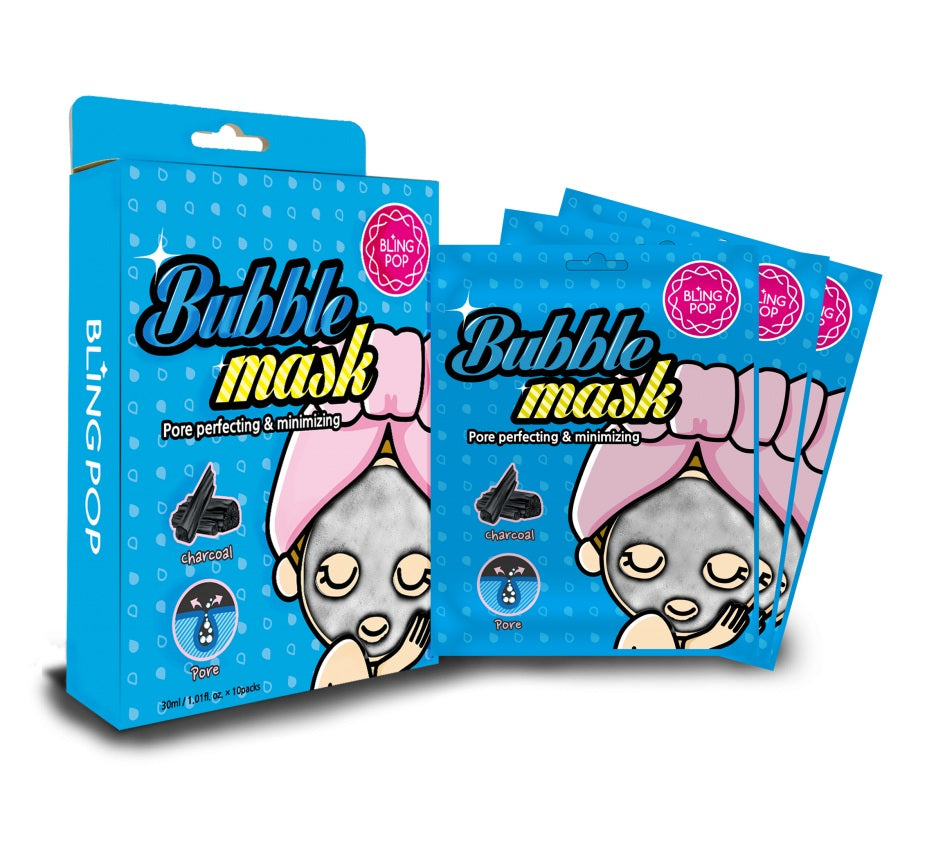 Blingpop Charcoal Bubble Mask 10 Sheets