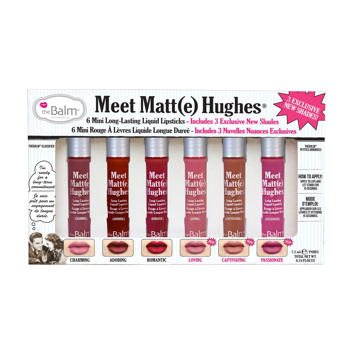 'The Balm Meet Matte Hughes® Set Of 6 Mini Kit 3 Liquid Lipstick - مجموعة أحمر شفاه سائل ميني ذا بالم  Meet Matte Hughes® Set Of 6 Mini Kit 3 