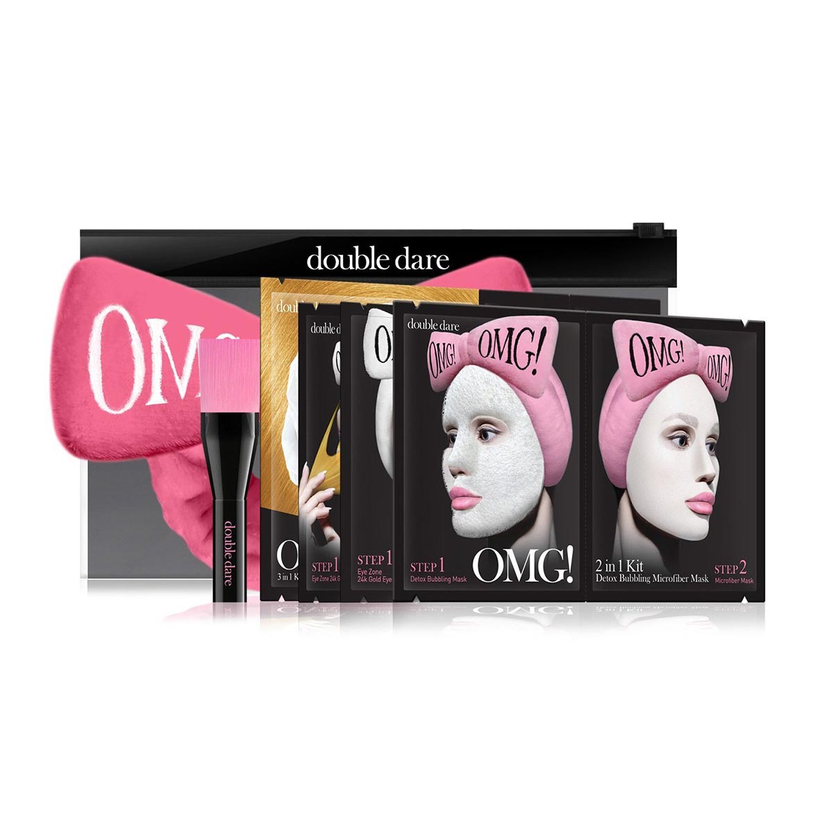 OMG! Premium Package Hot Pink(4masks with Hot Pink Hair Band)