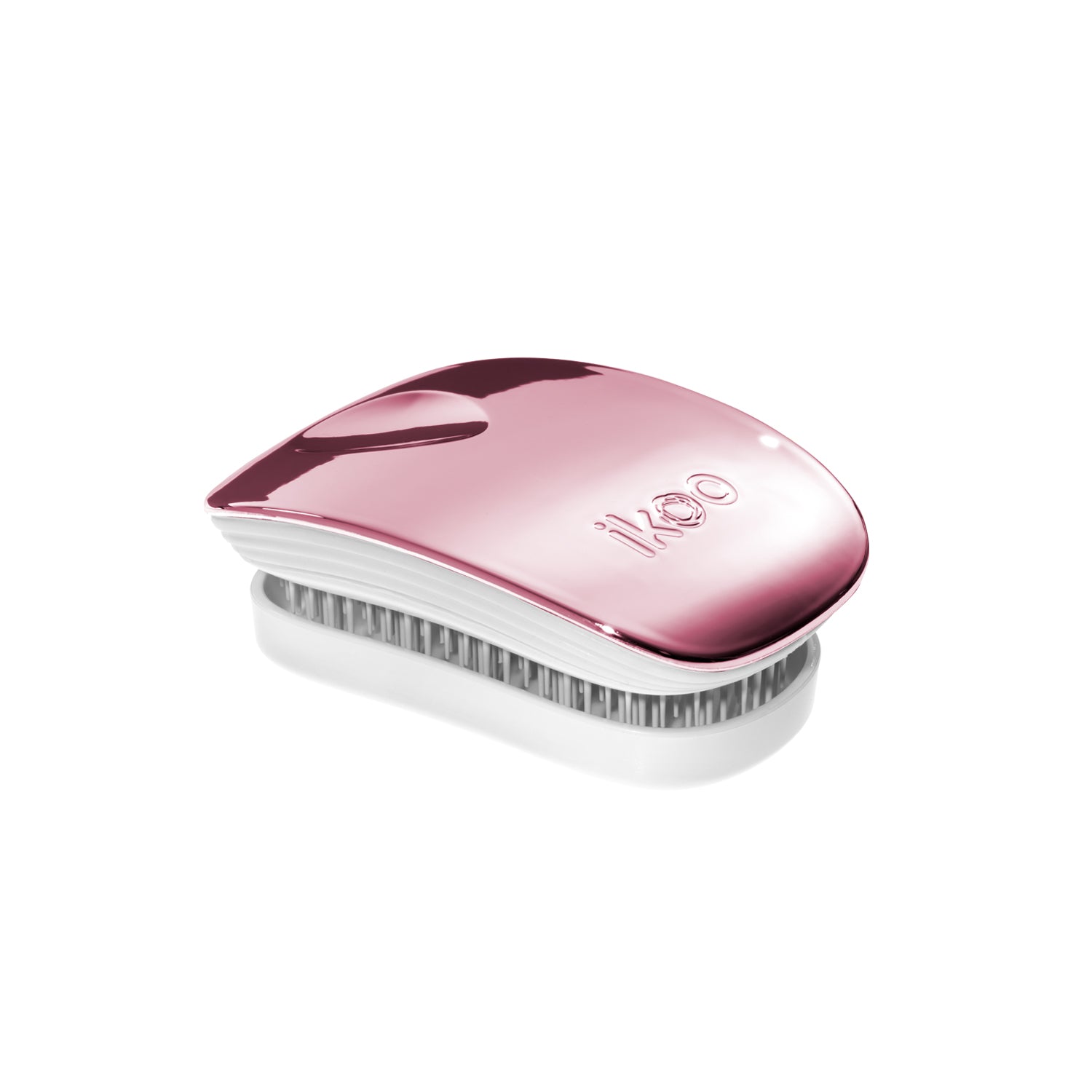 Ikoo Pocket - White - Rose Metallic Hair Brush